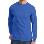 Port & Company® Tall Long Sleeve Essential Pocket Tee - PC61LSPT royal Port & Company® Tall Long Sleeve Essential Pocket Tee - PC61LSPT royal