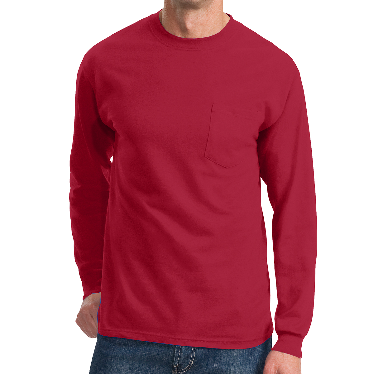 Port & Company® Tall Long Sleeve Essential Pocket Tee 1