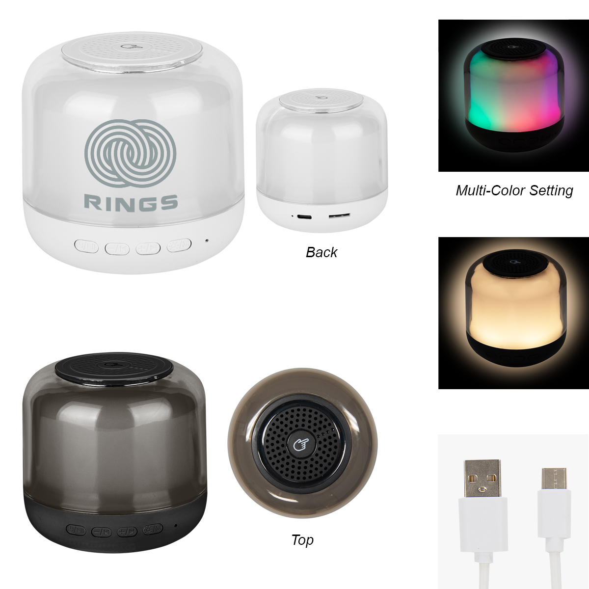 Wireless Speaker With Touch Sensor Night Light 1