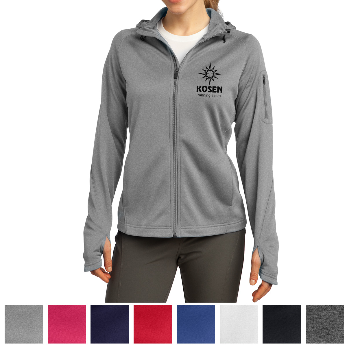 Sport-tek® Ladies Tech Fleece Full-zip Hooded Jacket 1