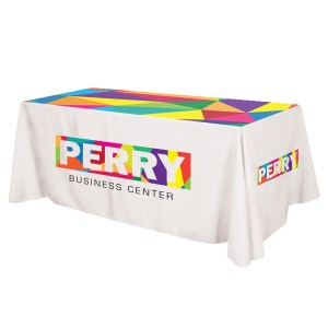 Flat All Over Dye Sub Table Cover - 3-sided, Fits 8%27 Table 1 Flat All Over Dye Sub Table Cover - 3-sided, Fits 8%27 Table 1