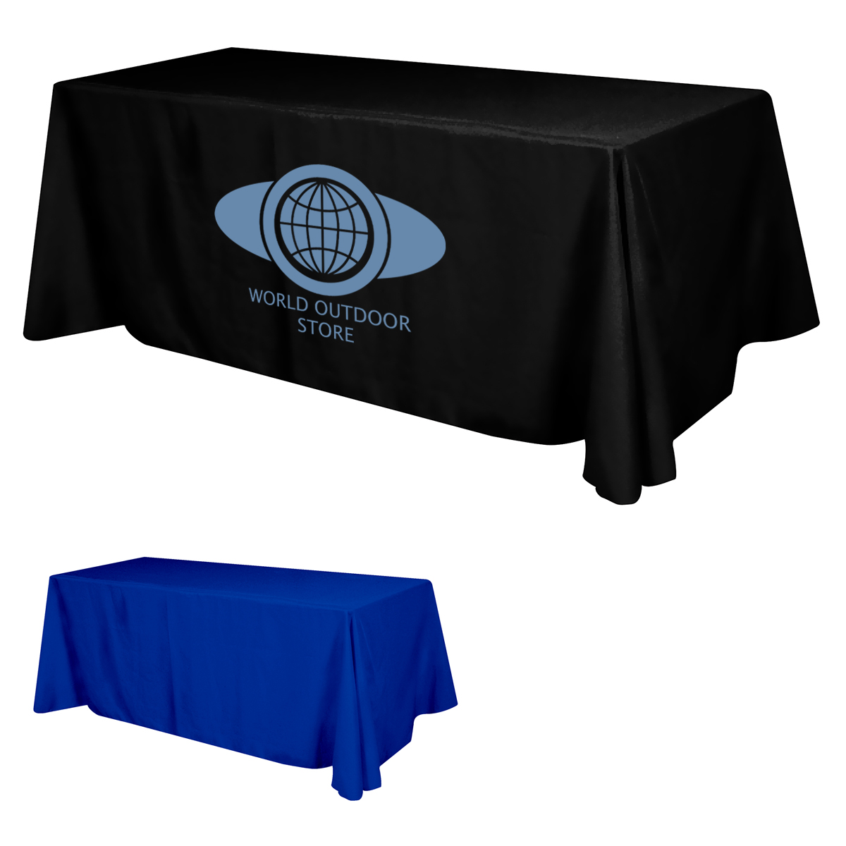 Flat Polyester 4-sided Table Cover - Fits 8' Standard Table 1