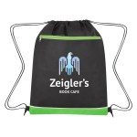 Non-woven Bandura Drawstring Bag - 3361 BLKGRN Colorbrite Non-woven Bandura Drawstring Bag - 3361 BLKGRN Colorbrite