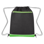Non-woven Bandura Drawstring Bag - 3361 BLKGRN Non-woven Bandura Drawstring Bag - 3361 BLKGRN