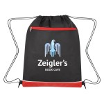 Non-woven Bandura Drawstring Bag - 3361 BLKRED Colorbrite Non-woven Bandura Drawstring Bag - 3361 BLKRED Colorbrite