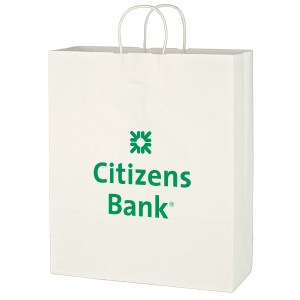 Kraft Paper White Shopping Bag - 16" X 19" 1 Kraft Paper White Shopping Bag - 16" X 19" 1