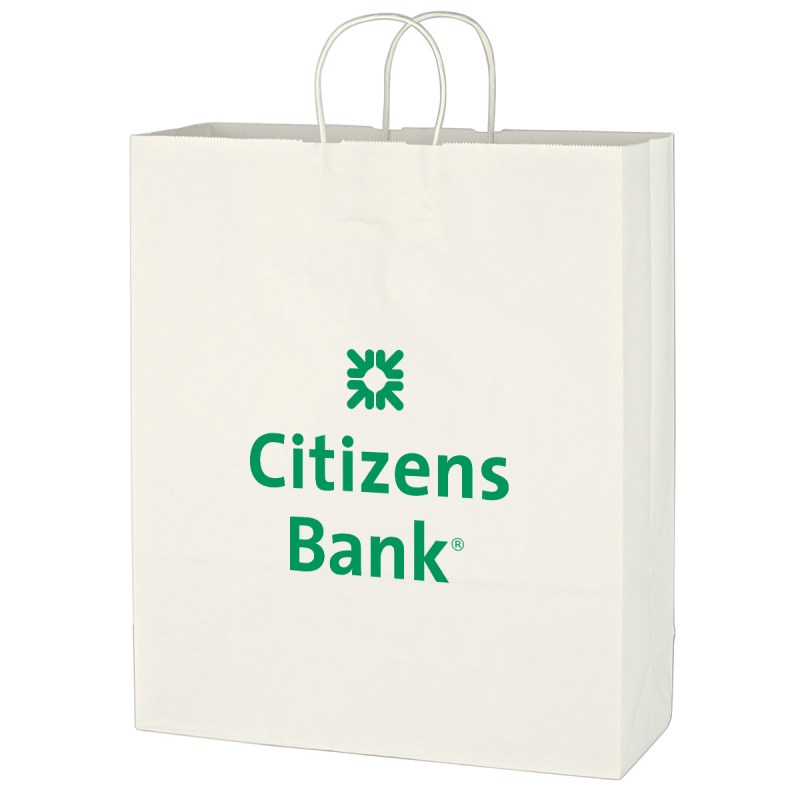 Kraft Paper White Shopping Bag - 16" X 19" 1 Kraft Paper White Shopping Bag - 16" X 19" 1