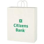 Kraft Paper White Shopping Bag - 16" X 19" 1 Kraft Paper White Shopping Bag - 16" X 19" 1