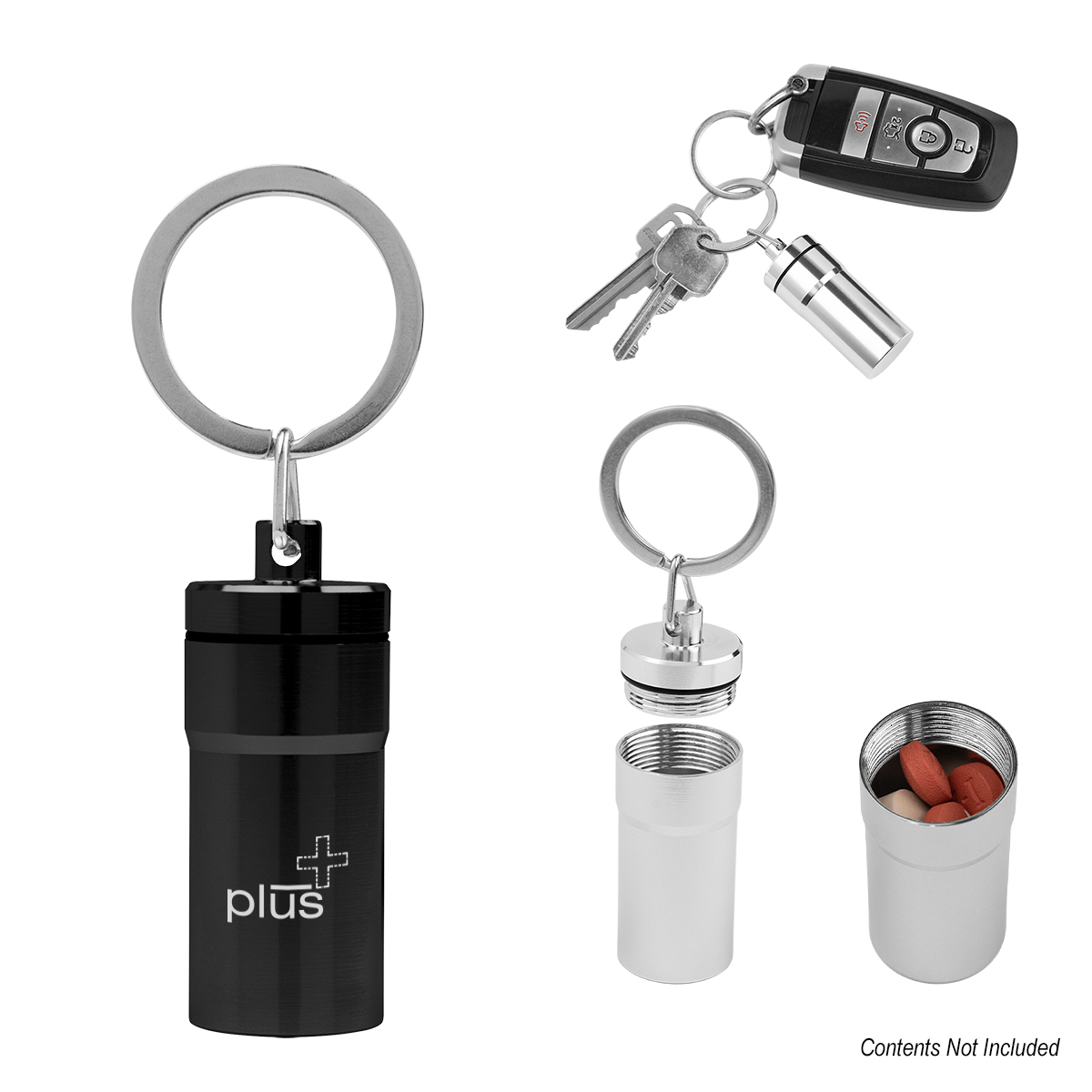 Aluminum Pill Holder Keychain 1