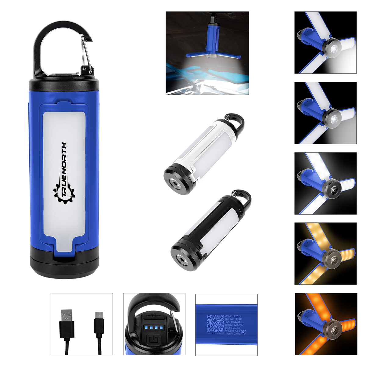 Led Multi-function Rechargeable Lantern With Carabiner 1