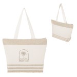 Marlo 10 Oz. Recycled Cotton Zippered Tote Bag - 3926 NATBEG Silkscreen Marlo 10 Oz. Recycled Cotton Zippered Tote Bag - 3926 NATBEG Silkscreen