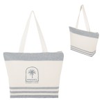 Marlo 10 Oz. Recycled Cotton Zippered Tote Bag - 3926 NATNAV Silkscreen Marlo 10 Oz. Recycled Cotton Zippered Tote Bag - 3926 NATNAV Silkscreen
