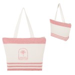 Marlo 10 Oz. Recycled Cotton Zippered Tote Bag - 3926 NATRED Silkscreen Marlo 10 Oz. Recycled Cotton Zippered Tote Bag - 3926 NATRED Silkscreen