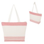Marlo 10 Oz. Recycled Cotton Zippered Tote Bag - 3926 NATRED Blank Marlo 10 Oz. Recycled Cotton Zippered Tote Bag - 3926 NATRED Blank
