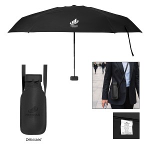38" Arc Mini Telescopic Crossbody Umbrella With 100% Rpet Canopy 1 38" Arc Mini Telescopic Crossbody Umbrella With 100% Rpet Canopy 1