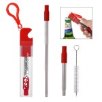 Straw Kit With Bottle Opener - 5241 RED Silkscreen Straw Kit With Bottle Opener - 5241 RED Silkscreen