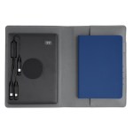 Recycled Power Folio With Wireless Charger & Power Bank - 25172 GRA Open Recycled Power Folio With Wireless Charger & Power Bank - 25172 GRA Open
