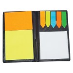 Leather Look Padfolio With Sticky Notes & Flags - 1360 BLK Open Leather Look Padfolio With Sticky Notes & Flags - 1360 BLK Open
