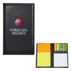 Leather Look Padfolio With Sticky Notes & Flags 1 Leather Look Padfolio With Sticky Notes & Flags 1