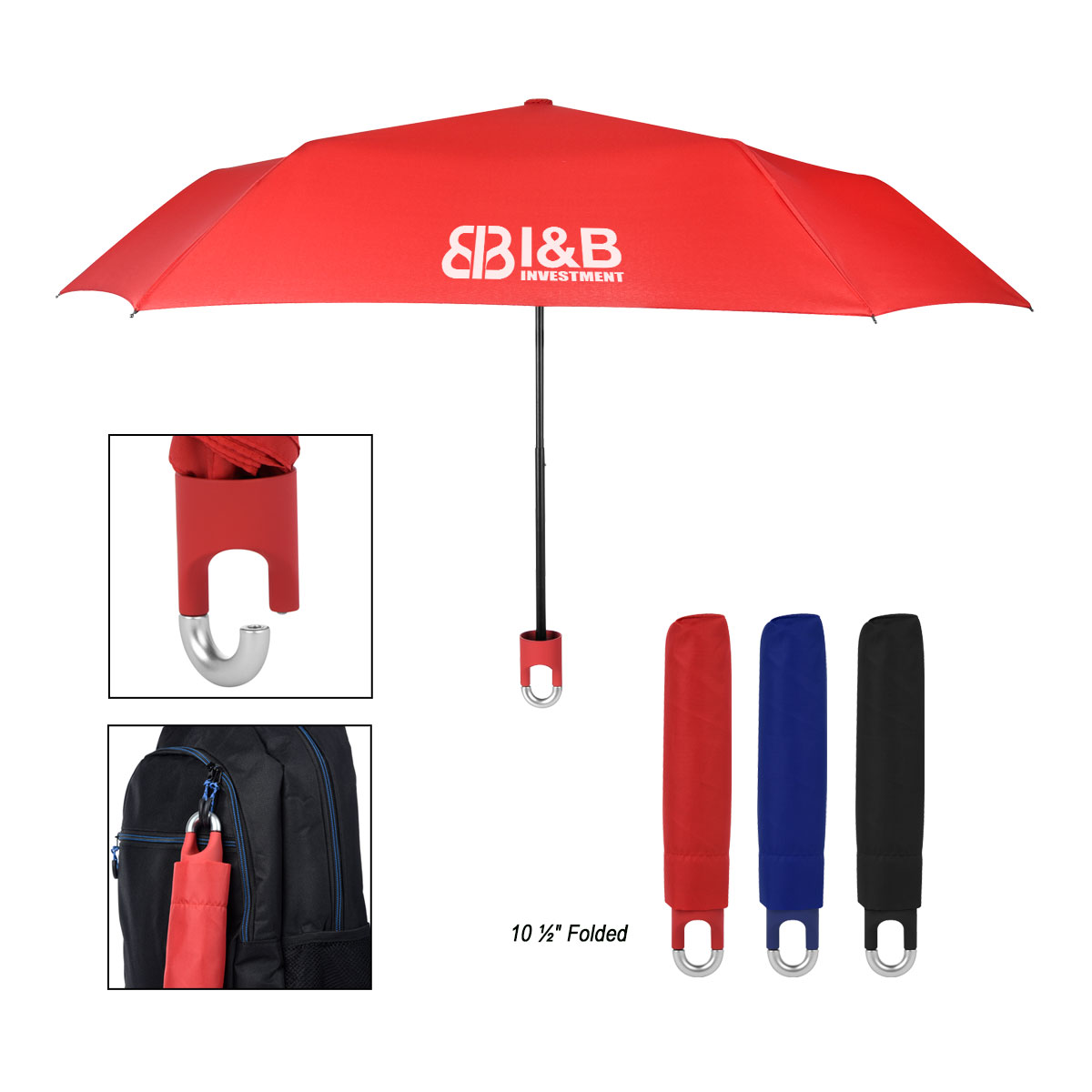 38" Arc Clipper Compact Telescopic Umbrella 1