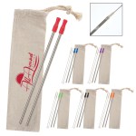 2-pack Stainless Straw Kit With Cotton Pouch 1 2-pack Stainless Straw Kit With Cotton Pouch 1