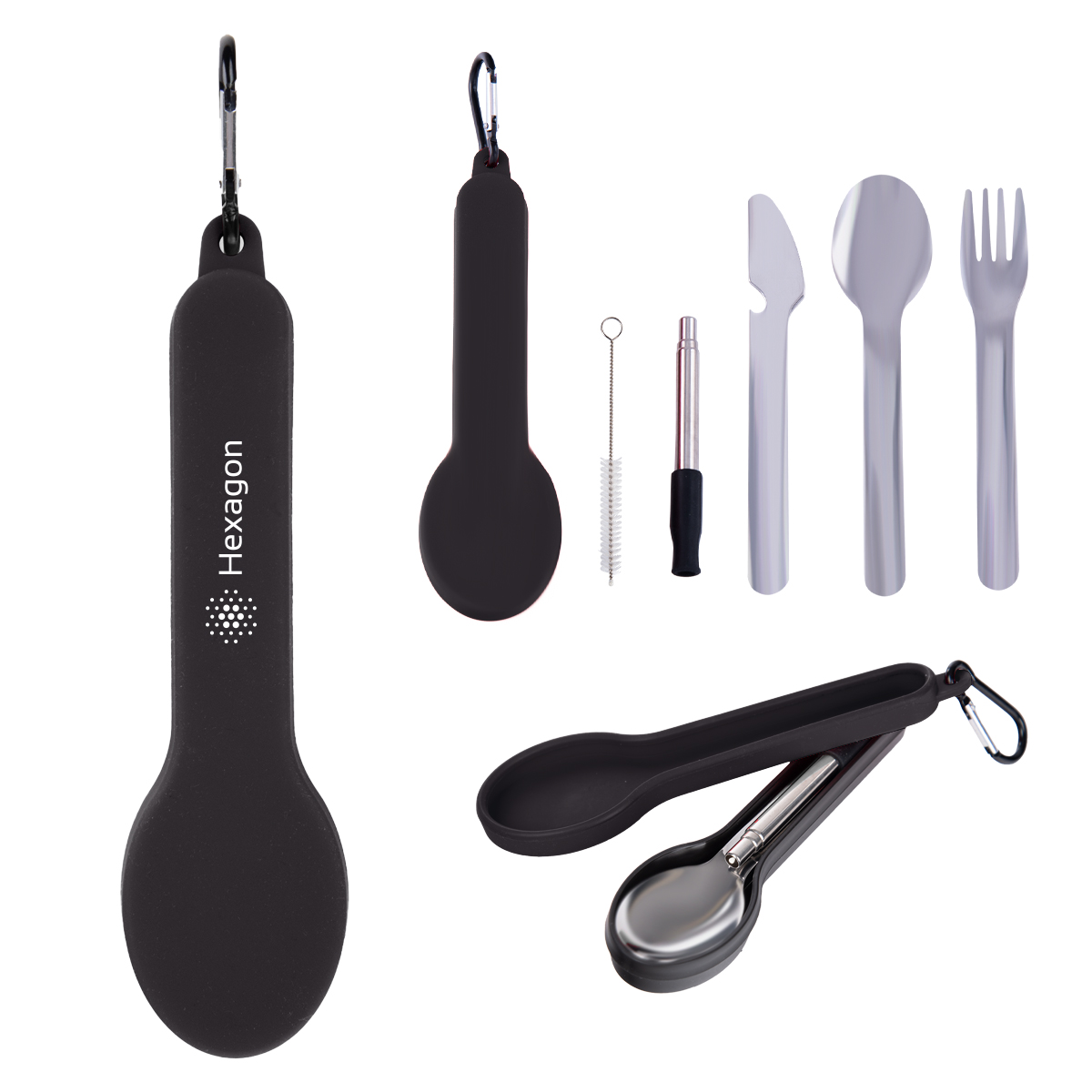 Travel Utensil Set With Silicone Holder 1