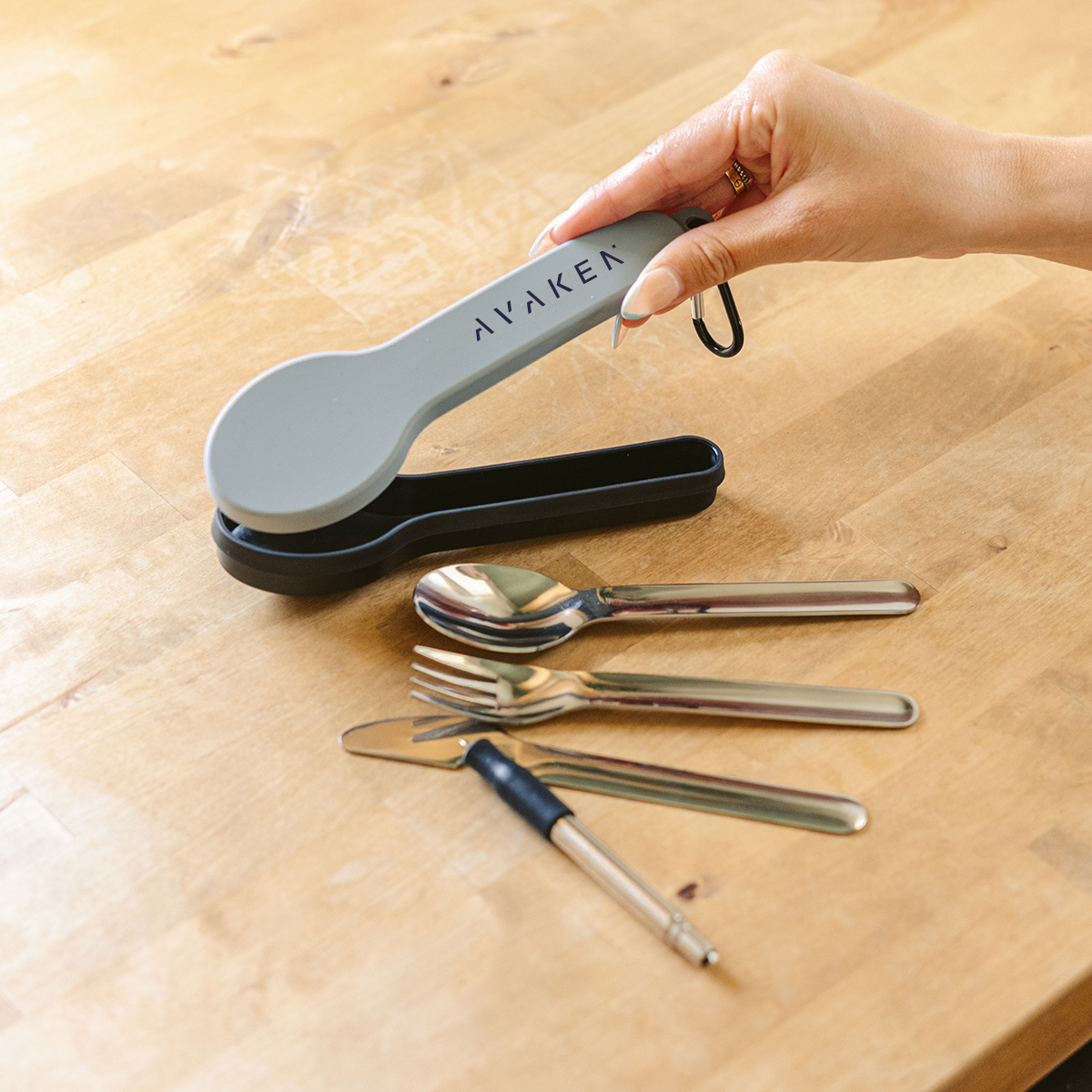 Travel Utensil Set With Silicone Holder 1