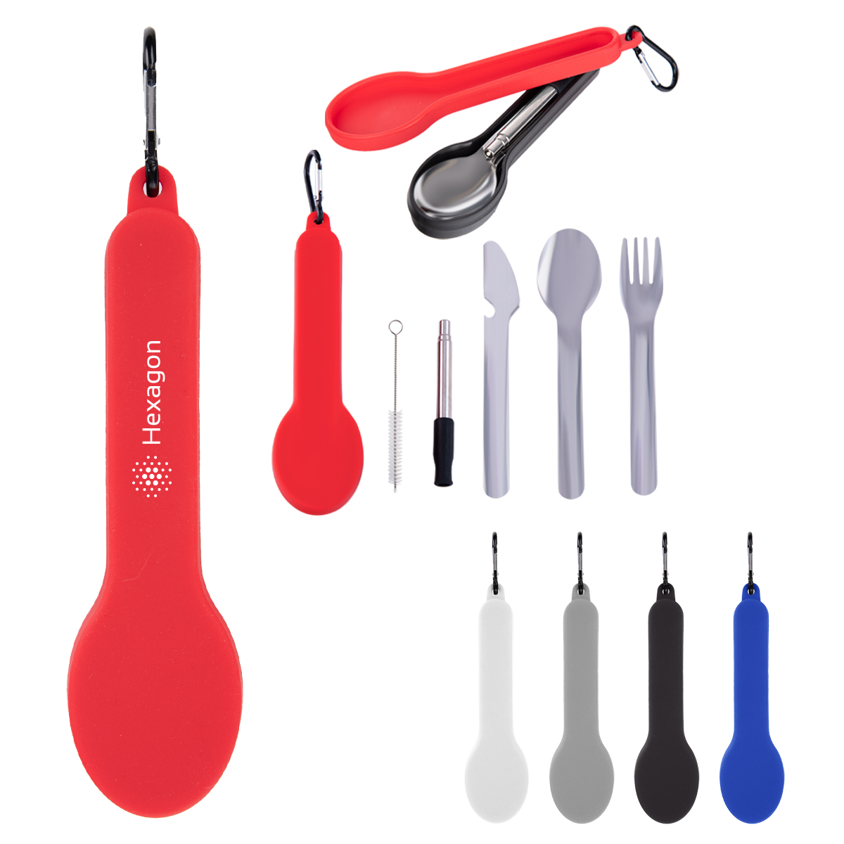 Travel Utensil Set With Silicone Holder 1