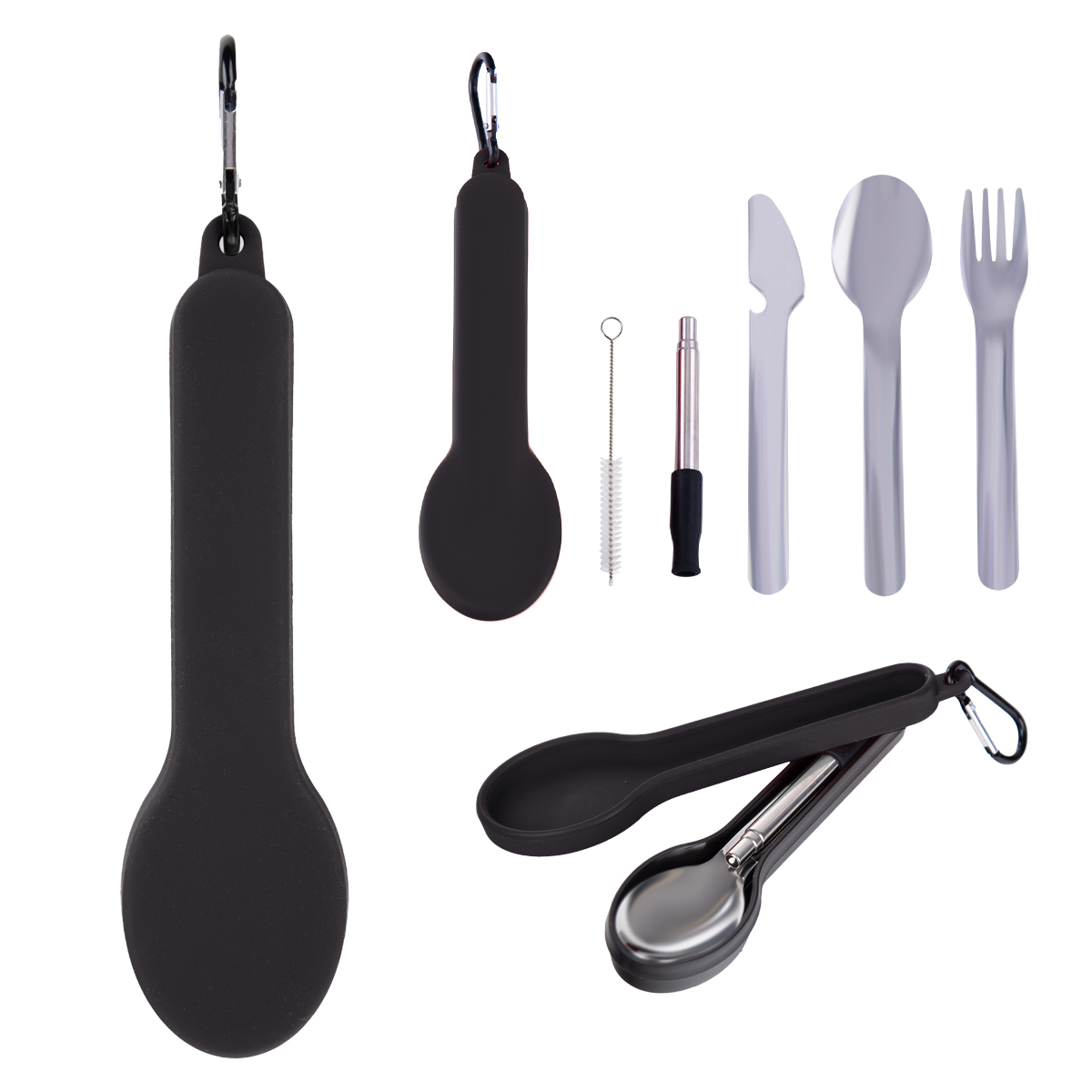 Travel Utensil Set With Silicone Holder 1