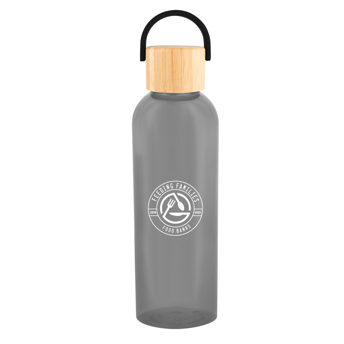 20 Oz. Ally Rpet Bottle With Bamboo Lid And Easy Carry Handle 1