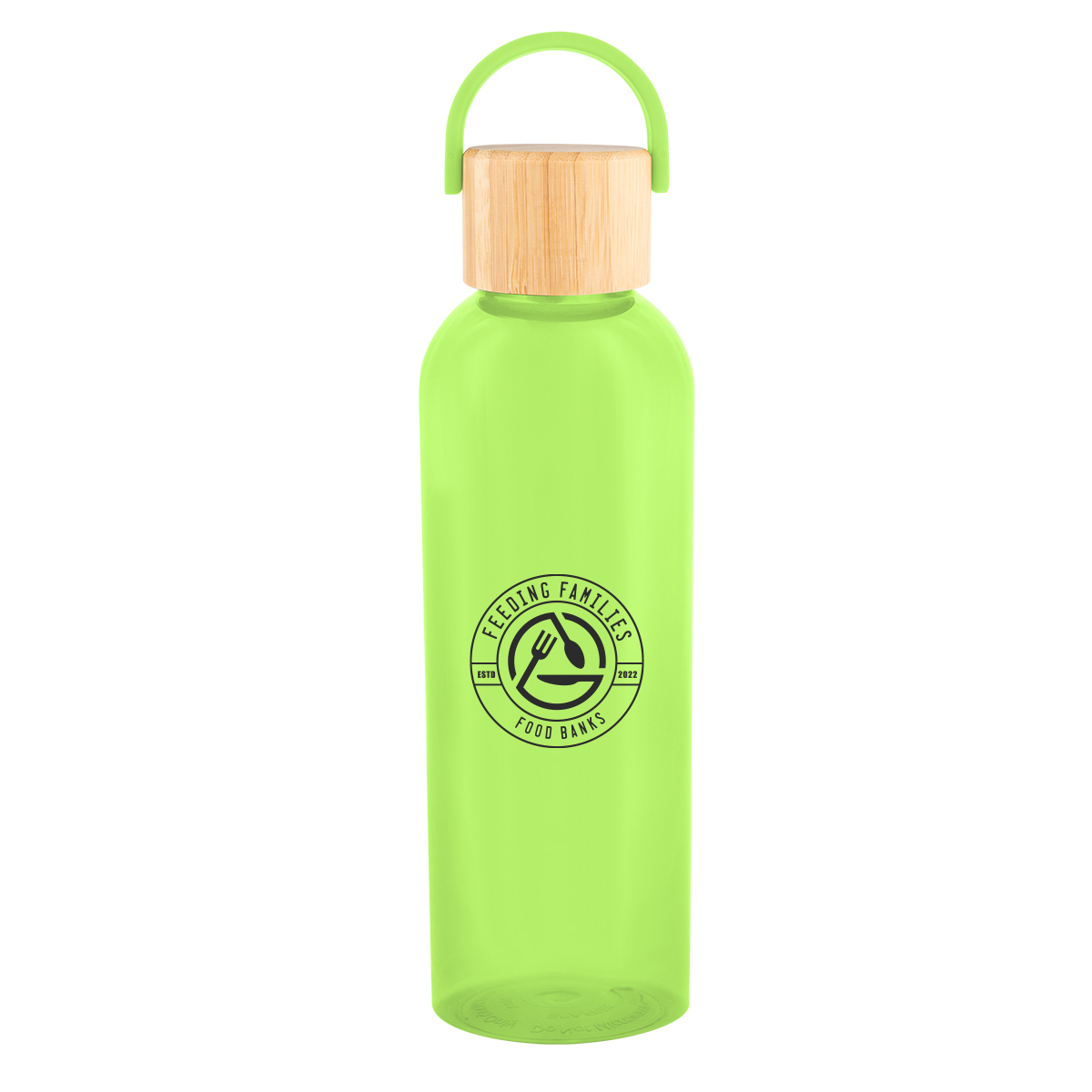 20 Oz. Ally Rpet Bottle With Bamboo Lid And Easy Carry Handle 1
