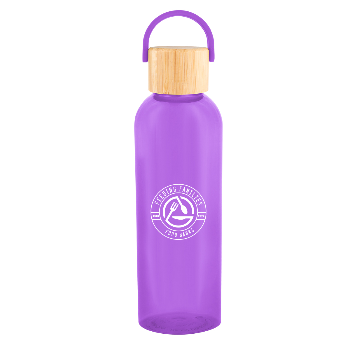 20 Oz. Ally Rpet Bottle With Bamboo Lid And Easy Carry Handle 1