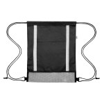 Game Time Rpet Reflective Drawstring Bag - 35144 BLK Front Game Time Rpet Reflective Drawstring Bag - 35144 BLK Front