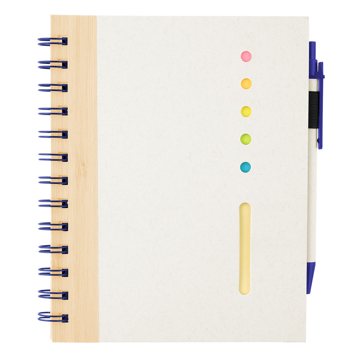 Bamboo Accent Spiral Notebook With Sticky Notes And Flags 1