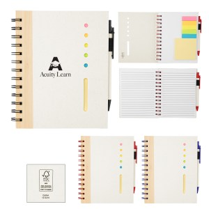 Bamboo Accent Spiral Notebook With Sticky Notes And Flags 1 Bamboo Accent Spiral Notebook With Sticky Notes And Flags 1