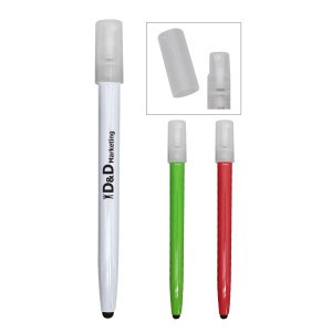 .85 Oz. Hand Sanitizer Spray Bottle With Stylus 1 .85 Oz. Hand Sanitizer Spray Bottle With Stylus 1
