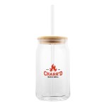 17 Oz. Soda Lime Glass Can With Bamboo Lid - 50166 CLR Optional Silkscreen 17 Oz. Soda Lime Glass Can With Bamboo Lid - 50166 CLR Optional Silkscreen