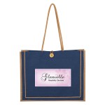Paradise Jute Tote Bag - 3622 NAV Silkscreen Paradise Jute Tote Bag - 3622 NAV Silkscreen