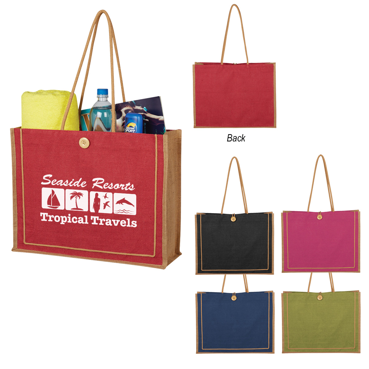 Paradise Jute Tote Bag 1