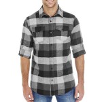 Burnside Men's Plaid Flannel Shirt - BU8210 Black:Grey Burnside Men's Plaid Flannel Shirt - BU8210 Black:Grey