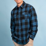 Burnside Men's Plaid Flannel Shirt - BU8210 BlueBlack Burnside Men's Plaid Flannel Shirt - BU8210 BlueBlack