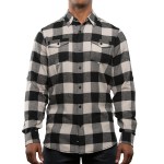 Burnside Men's Plaid Flannel Shirt - BU8210 ecrublack Burnside Men's Plaid Flannel Shirt - BU8210 ecrublack