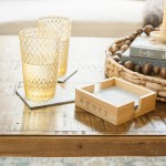 Bamboo & Recycled Felt Coaster Set - 75054 NATGRA Lifestyle Laser Bamboo & Recycled Felt Coaster Set - 75054 NATGRA Lifestyle Laser