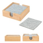 Bamboo & Recycled Felt Coaster Set - 75054 NATGRA Bamboo & Recycled Felt Coaster Set - 75054 NATGRA