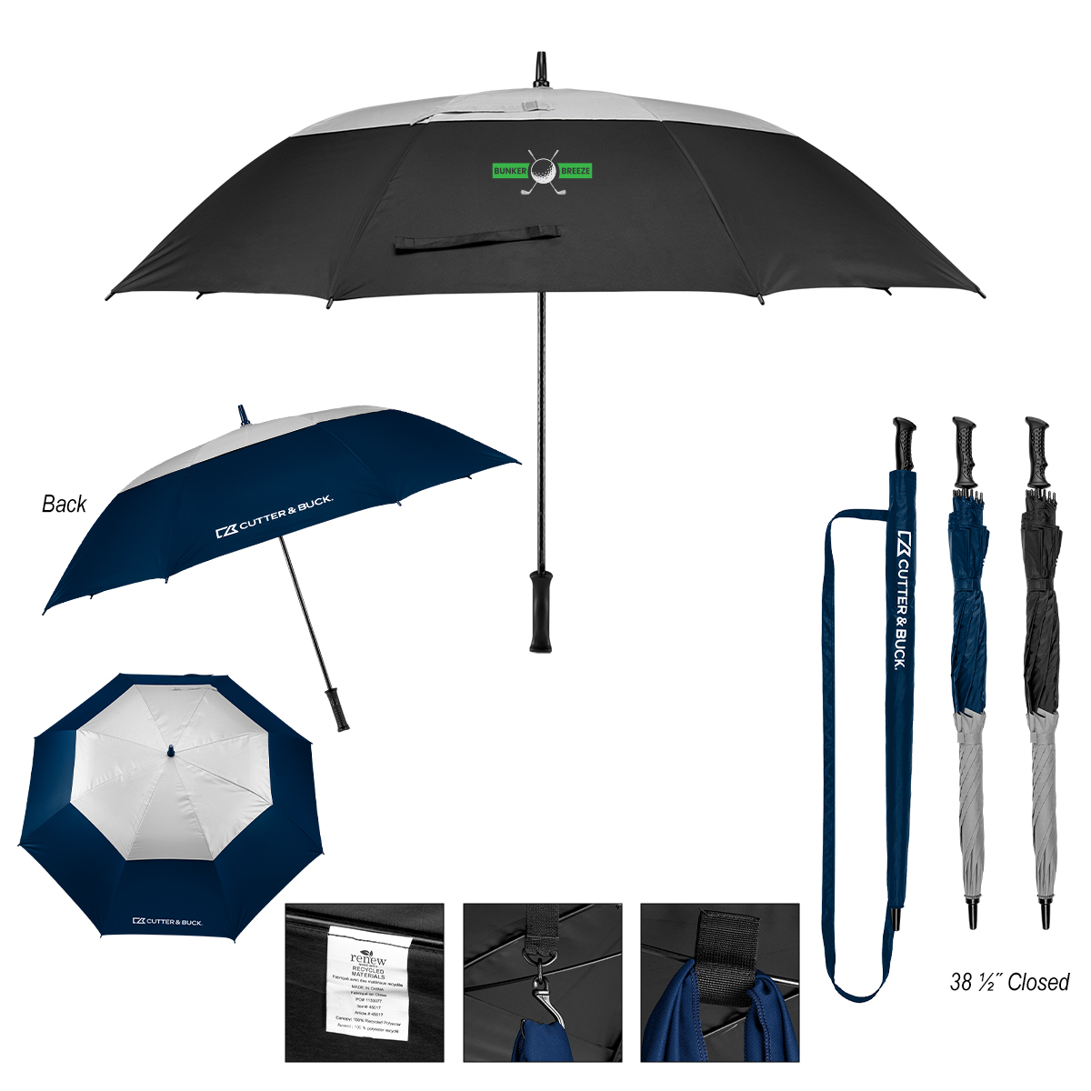 60" Cutter & Buck® Arc Rpet Golf Umbrella 1