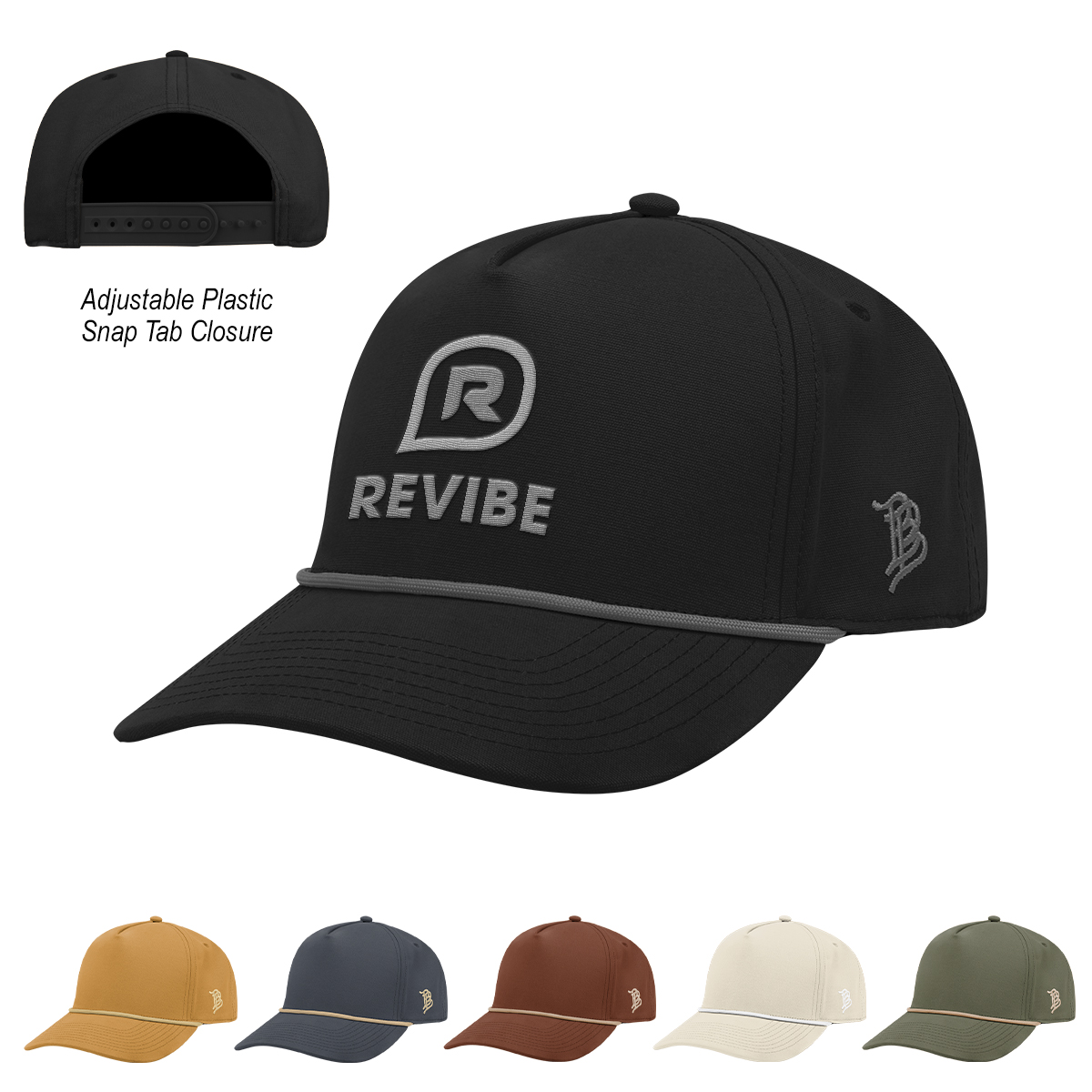 Branded Bills Bare Curved Canvas Rope Cap 1