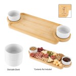 Bamboo Serving Tray With Porcelain Bowls 2 Bamboo Serving Tray With Porcelain Bowls 2