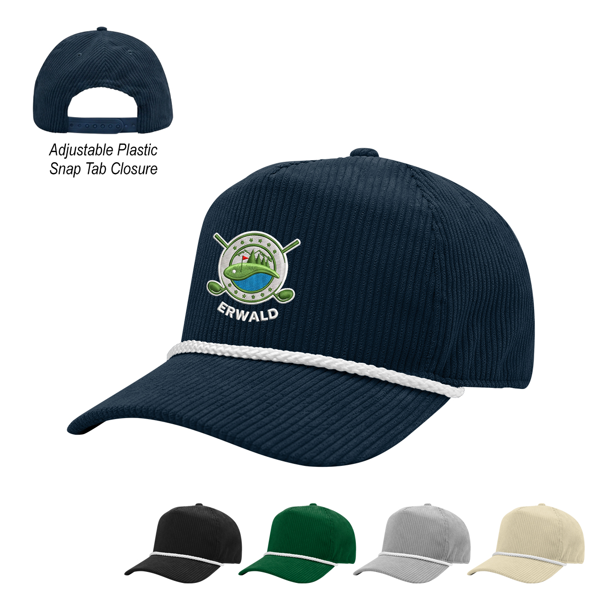 Camden Rpet Corduroy Rope Cap 1