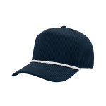 Camden Rpet Corduroy Rope Cap - 15075 NAVWHT Blank Camden Rpet Corduroy Rope Cap - 15075 NAVWHT Blank