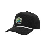 Camden Rpet Corduroy Rope Cap - 15075 BLKWHT Embroidery Camden Rpet Corduroy Rope Cap - 15075 BLKWHT Embroidery